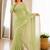 Lime green Mirror Work Georgette Saree with blouse