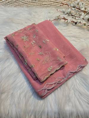 Embroidered Organza Designer Saree with blouse 2