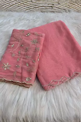 Embroidered Organza Designer Saree with blouse