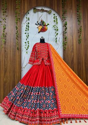 Red Navratri Lehenga Choli With Dupatta 2