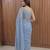 Blue Embroidered Organza Designer Saree with blouse