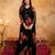 Black printed faux georgette kurta palazzo dupatta set