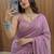 Purple Embroidered Organza Designer Saree