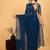 Blue Embroidered Poly Georgette Saree with blouse 