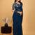 Blue Embroidered Poly Georgette Saree with blouse 