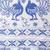 White silk blend kantha stitch saree with peacock & floral motifs