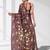 Maroon silk blend kantha stitch saree with multicolor thread work