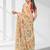Beige silk blend kantha stitch saree with multicolor thread work