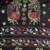 Black silk blend kantha stitch saree with multicolor thread work