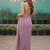 Lavender Satin Designer Saree with lace border and blouse 