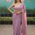Lavender Satin Designer Saree with lace border and blouse 