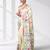 off white gujrati work kantha stitch silk blend soft saree