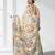 off white gujrati work kantha stitch silk blend soft saree