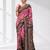 pink and black bangalore silk blend kantha stitch handwoven saree
