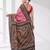 pink and black bangalore silk blend kantha stitch handwoven saree