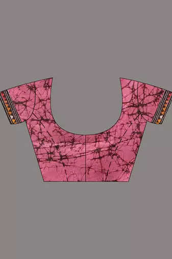 pink and black bangalore silk blend kantha stitch handwoven saree