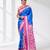 sky blue kantha stitch bangalore silk blend soft saree