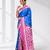 sky blue kantha stitch bangalore silk blend soft saree