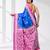 sky blue kantha stitch bangalore silk blend soft saree