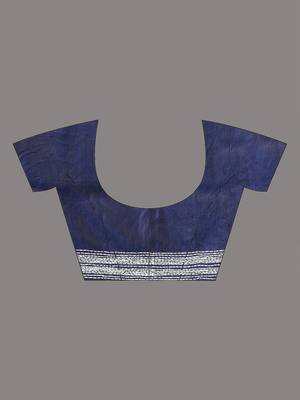 navy blue kantha stitch silk blend soft saree 5