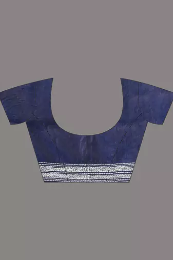navy blue kantha stitch silk blend soft saree