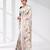 white kantha stitch silk blend soft saree