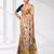beige kantha stitch silk blend soft saree