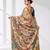 beige kantha stitch silk blend soft saree