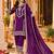 Women's stylish embroidered purple kurta pant with dupatta for festive look