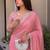 Pink Embroidered Organza Designer Saree with blouse 