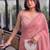 Pink Embroidered Organza Designer Saree with blouse 
