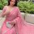 Pink Embroidered Organza Designer Saree with blouse 