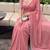 Pink Embroidered Organza Designer Saree with blouse 