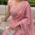Pink Embroidered Organza Designer Saree with blouse 