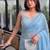 Blue Embroidered Organza Designer Saree with blouse