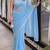 Blue Embroidered Organza Designer Saree with blouse