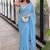 Blue Embroidered Organza Designer Saree with blouse