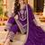 Women's stylish embroidered purple kurta pant with dupatta for festive look
