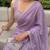 Lavender Embroidered Organza Designer Saree with blouse