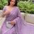 Lavender Embroidered Organza Designer Saree with blouse