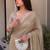 Beige Embroidered Organza Designer Saree with blouse 