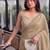 Beige Embroidered Organza Designer Saree with blouse 