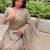 Beige Embroidered Organza Designer Saree with blouse 