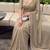 Beige Embroidered Organza Designer Saree with blouse 