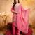 Pink crunchy kurta palazzo dupatta set