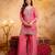 Pink crunchy kurta palazzo dupatta set