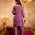 Purple embroidered crunchy kurta palazzo dupatta set