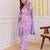 Lavender georgette kurta with patiala gharara & printed dupatta