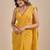 Yellow Embellished Zari Chiffon Saree with blouse 