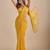 Yellow Embellished Zari Chiffon Saree with blouse 